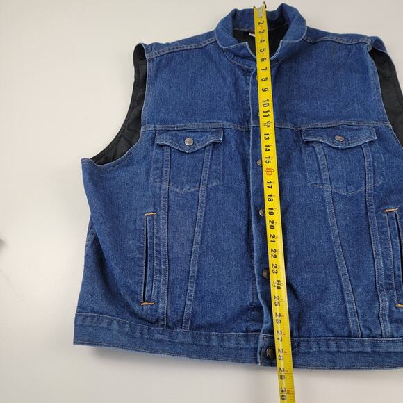 Vintage Authentic NRA Gear Made in USA Denim Concealed Weapon‎ Snap Vest Mens XL - Picture 2 of 7
